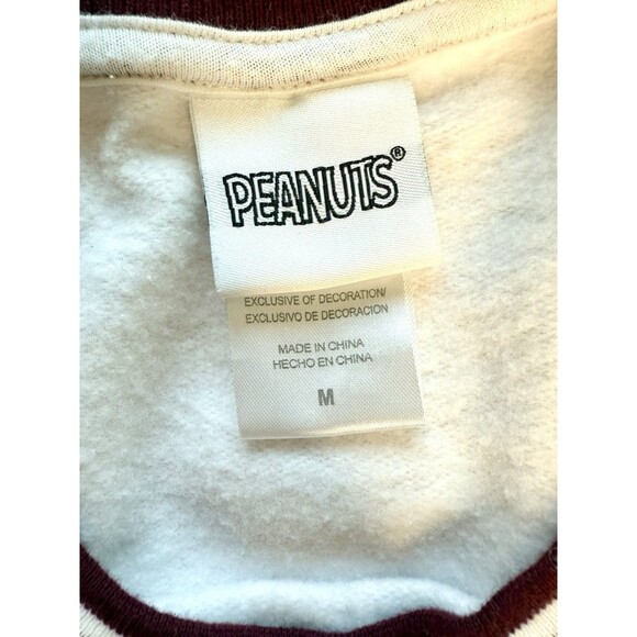 Vintage Snoopy Peanuts Athletic Dept. White Sweatshirt Unisex Size Medium 1980s - Picture 3 of 4